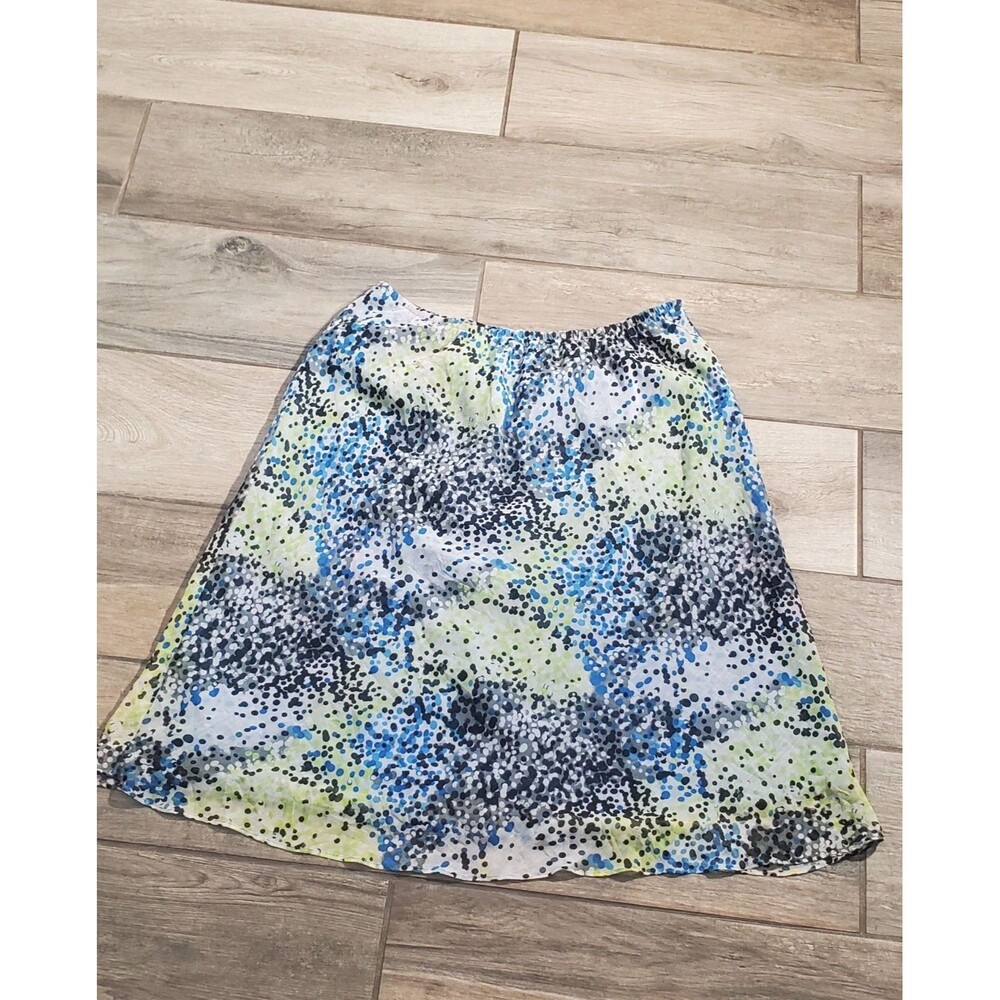 KSL A-LINE SKIRT BLUE/GREEN POLYESTER ELASTIC WAIST SIZE 20W